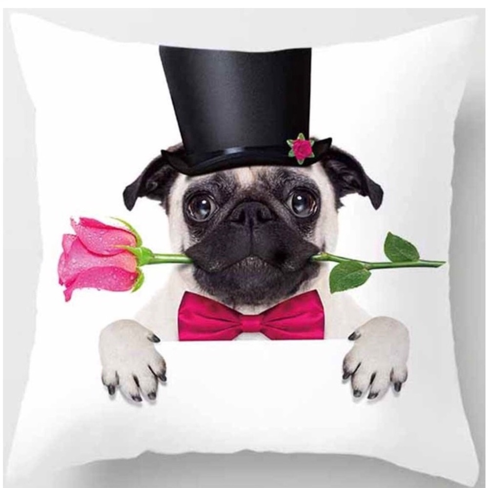 Cute Pug Throw Pillow Cover!